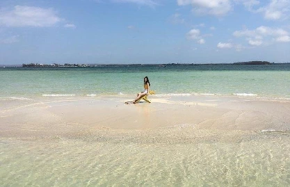 A beach and headland on Lombok's south-east coast